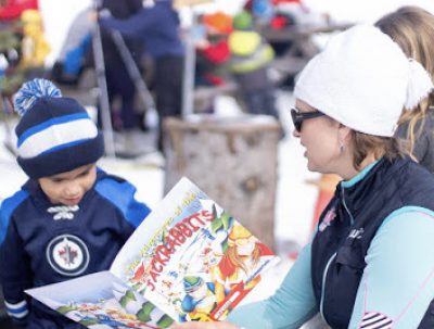 Teacher reads Jackrabbits to young child